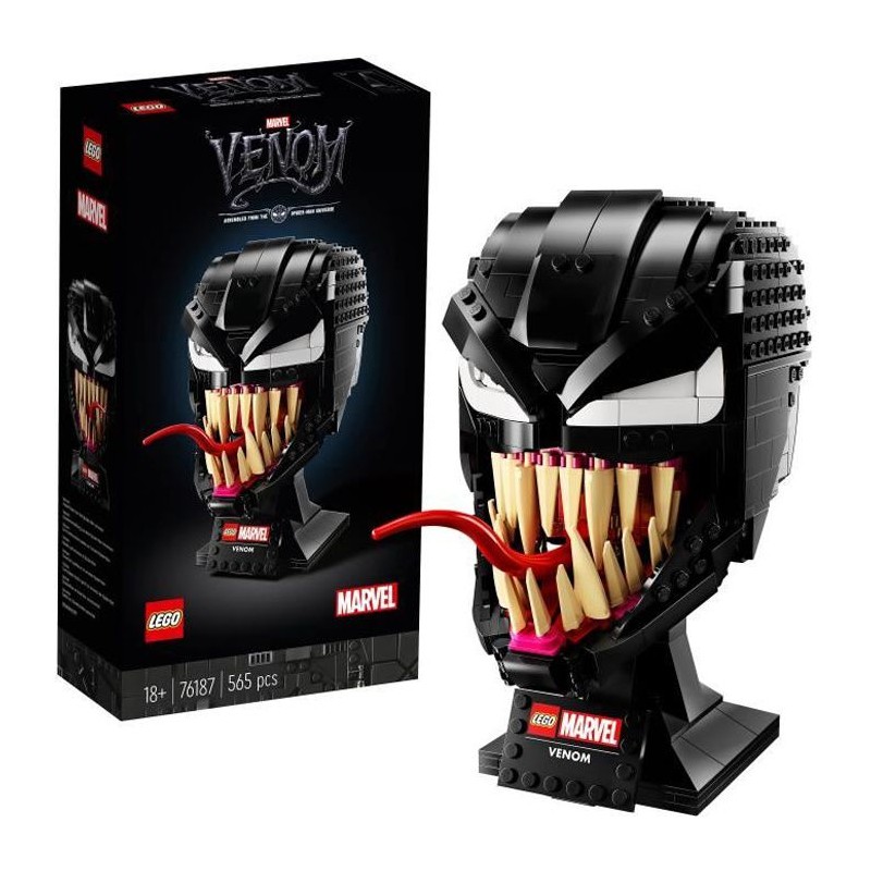 LEGO Marvel 76187 Venom, Kit de Construction, Masque, Casque de Tete, Déco, Adultes,