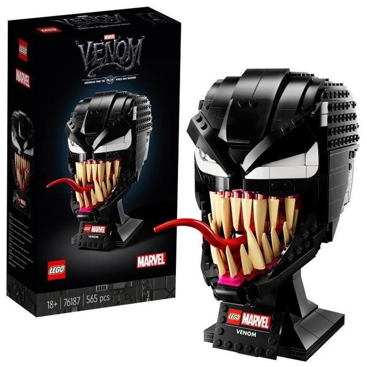 LEGO Marvel 76187 Venom, Kit de Construction, Masque, Casque de Tete,