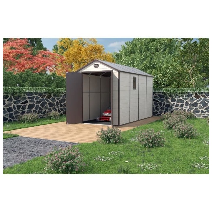 Abri de jardin en métal 6,99m² - Kit d'ancrage et plancher inclus -