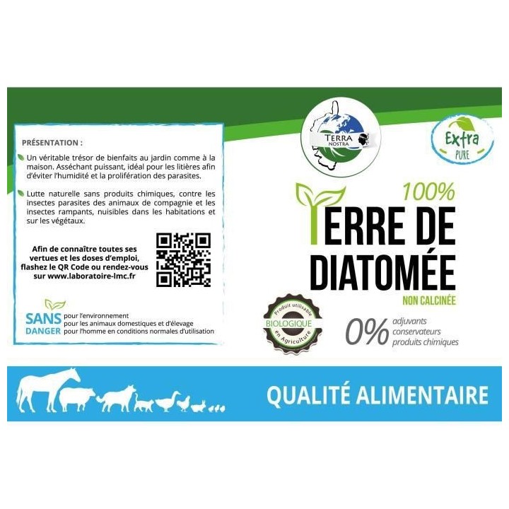 TERRA NOSTRA - 100% Terre de Diatomée - Multi-Usages - Qualité Alime