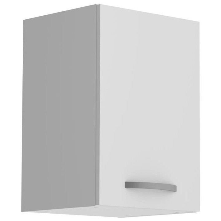 OSLO Meuble haut 1 porte + tablette - Décor blanc mat - L 40 x P 36 x