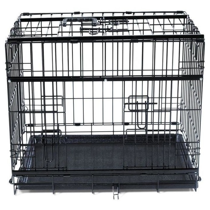 VADIGRAN Cage métallique pliable Premium - 61 x 46 x 53 cm - Noir - P