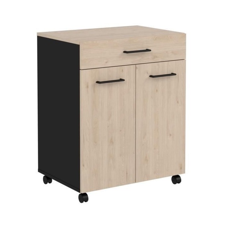 IDEM Desserte en 60 cm - L 60 x P 42,8 x H 75 cm - 1 Tiroir et 2 Porte