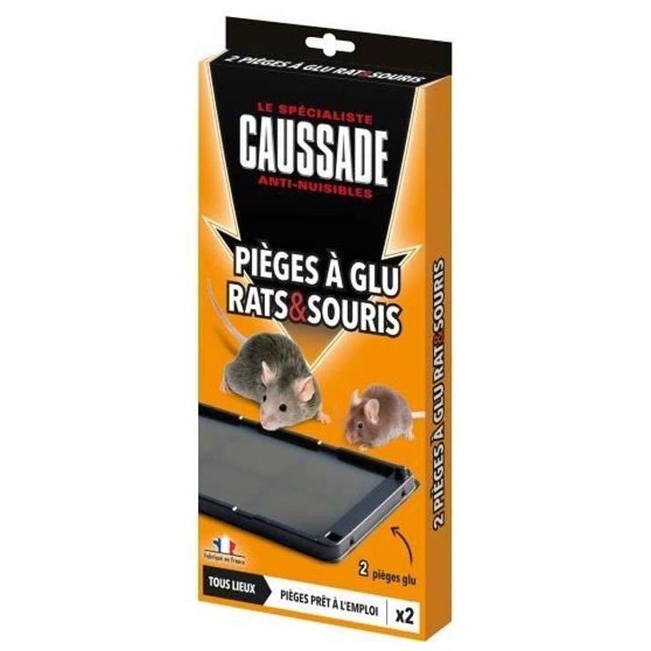 CAUSSADE CARSPIGLU Glu Rats, Souris & Mulots | 2 Pieges | Faciles d'Ut