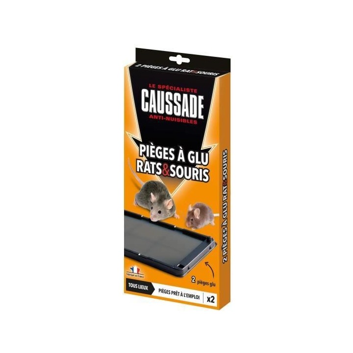 CAUSSADE CARSPIGLU Glu Rats, Souris & Mulots | 2 Pieges | Faciles d'Ut