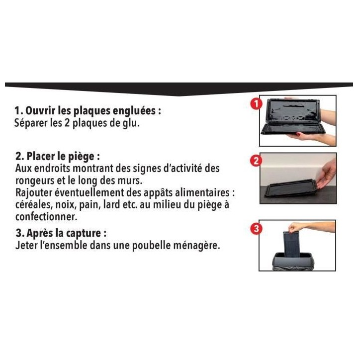 CAUSSADE CARSPIGLU Glu Rats, Souris & Mulots | 2 Pieges | Faciles d'Ut