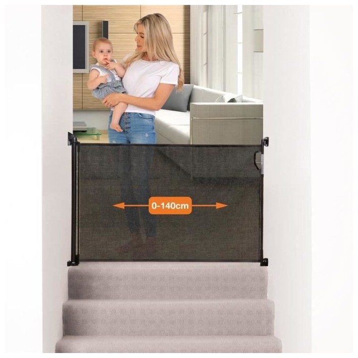 DREAMBABY Barriere de sécurité rétractable - A visser - Ouverture a