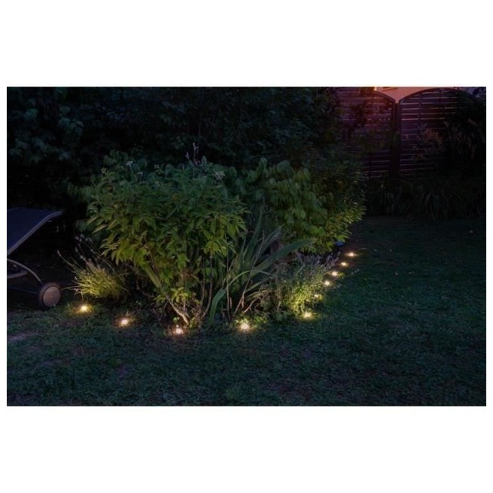 Guirlande solaire balisage éclairante 10 piquets led blanc