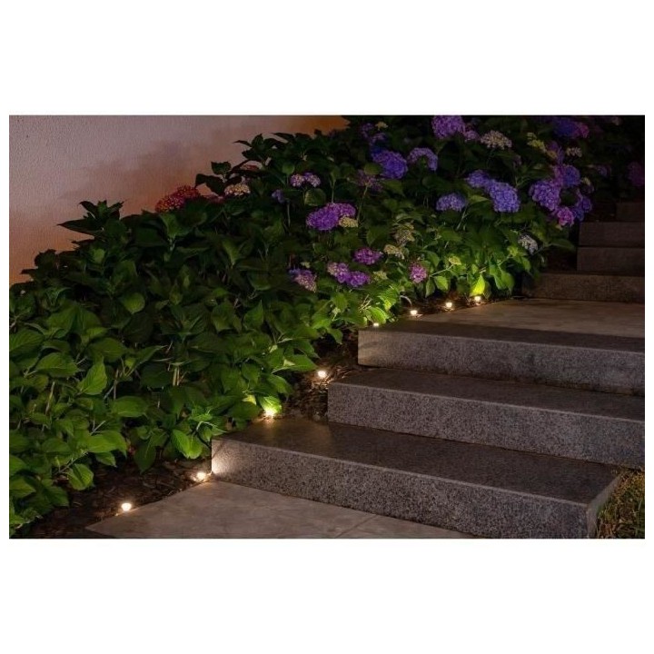 Guirlande solaire balisage éclairante 10 piquets led blanc