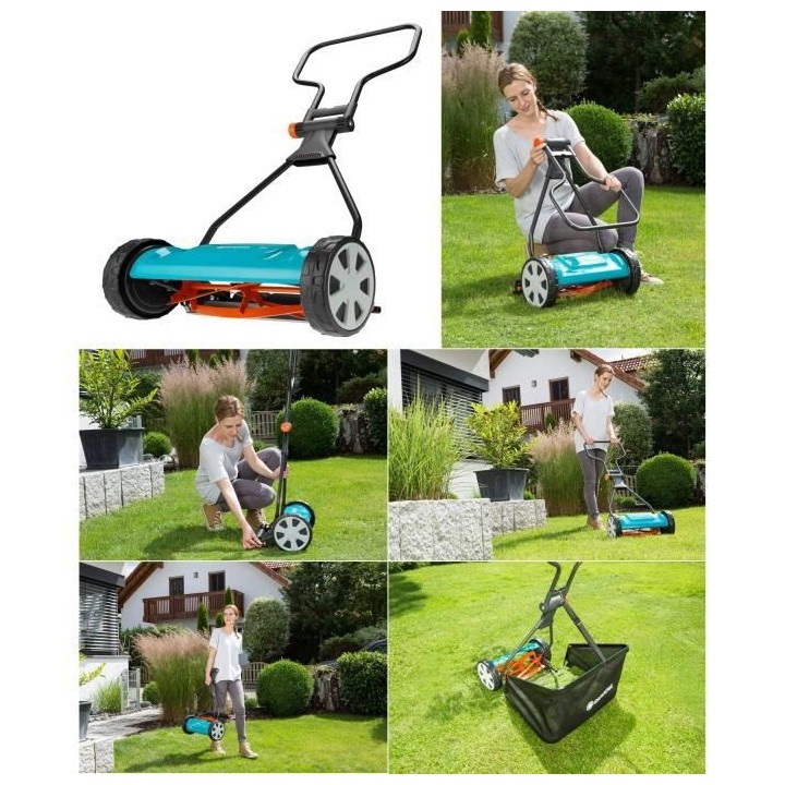 GARDENA Tondeuse hélicoidale 330 Classic – Surface tonte max 150m²