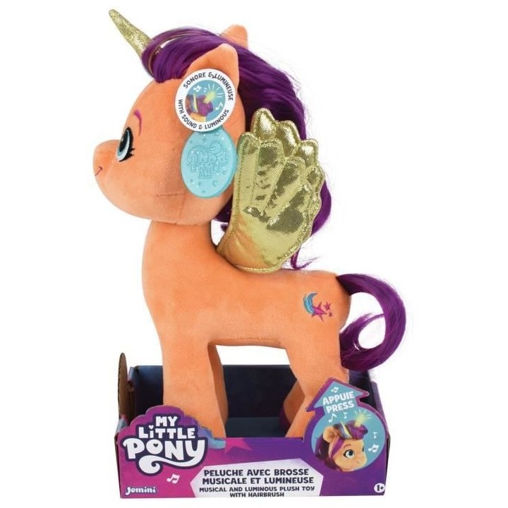 Jemini my little pony peluche sunny sonore et lumineuse +/- 25 cm avec