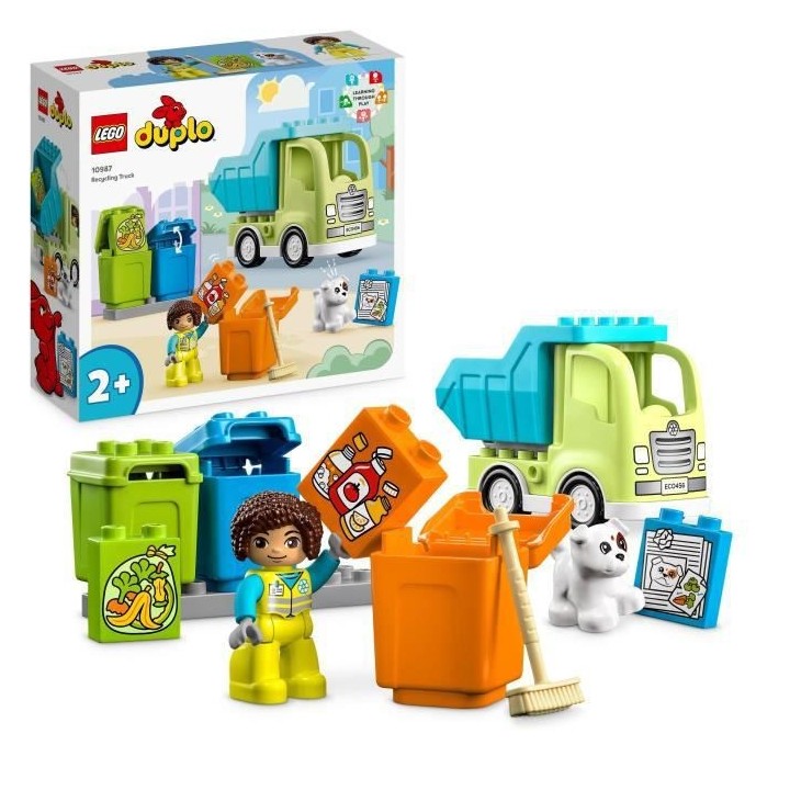 LEGO DUPLO 10987 Le Camion de Recyclage, Jouets Éducatifs et de Tri d