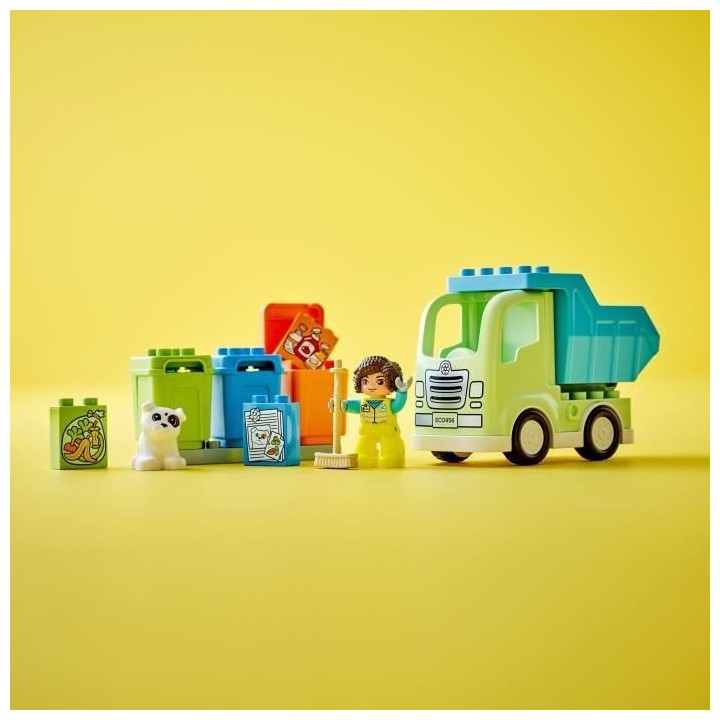 LEGO DUPLO 10987 Le Camion de Recyclage, Jouets Éducatifs et de Tri d