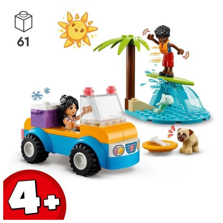LEGO Friends 41725 La Journée a la Plage en Buggy, Jouet avec Voiture