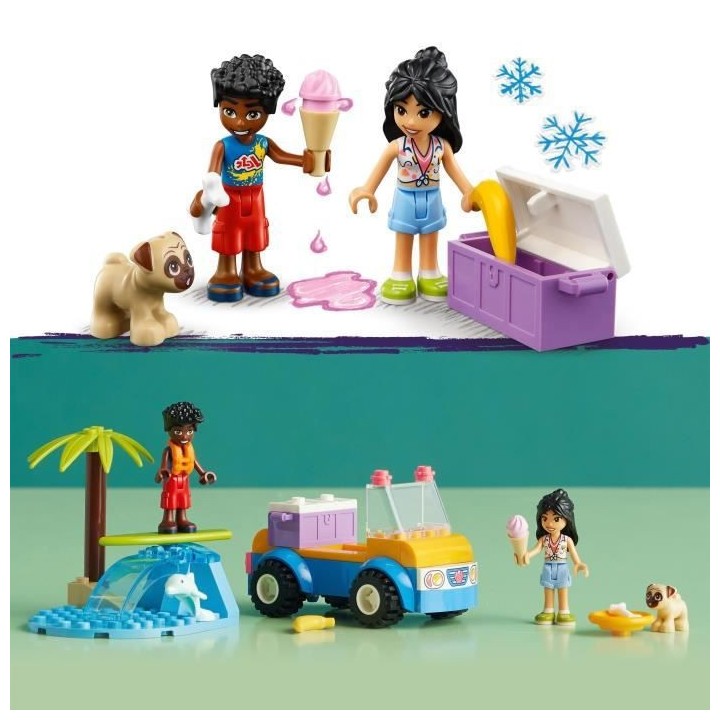 LEGO Friends 41725 La Journée a la Plage en Buggy, Jouet avec Voiture