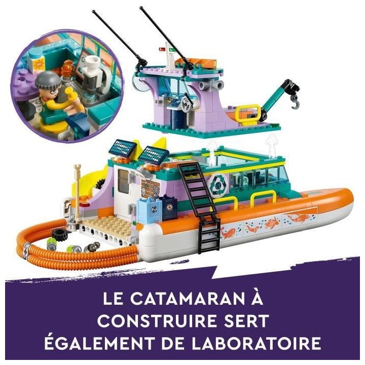 LEGO Friends 41734 Le Bateau de Sauvetage en Mer, Jouet avec Figurines