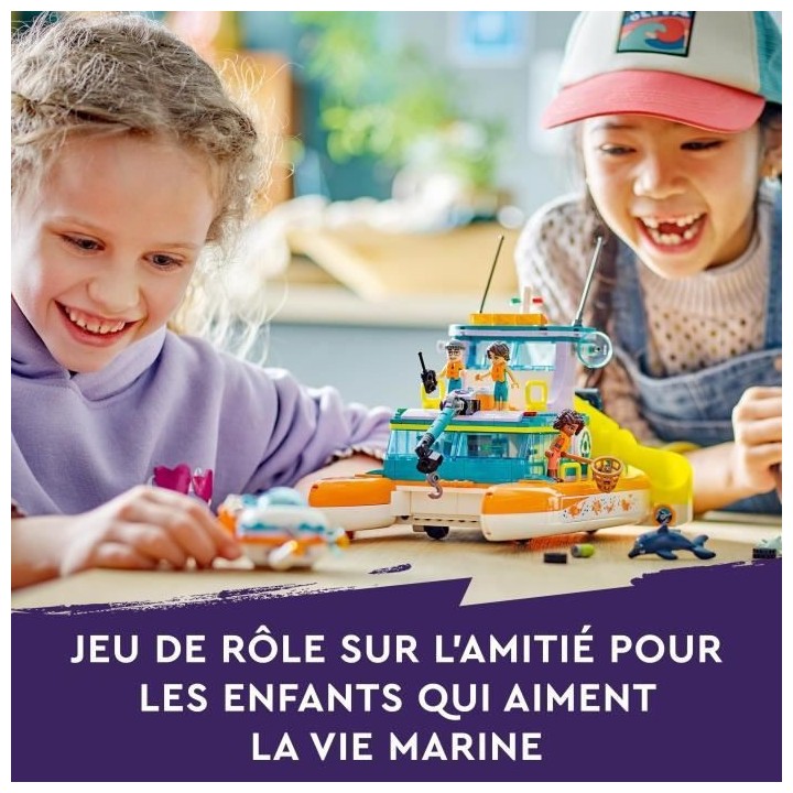 LEGO Friends 41734 Le Bateau de Sauvetage en Mer, Jouet avec Figurines