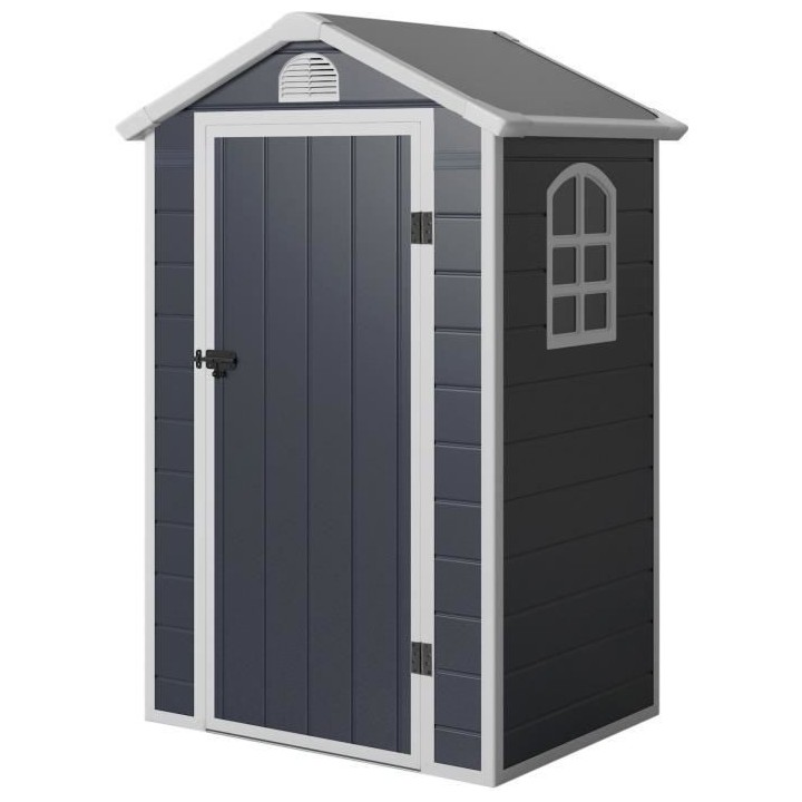 Abri de jardin en acier 1,39 m² - Plancher inclus - Gris foncé