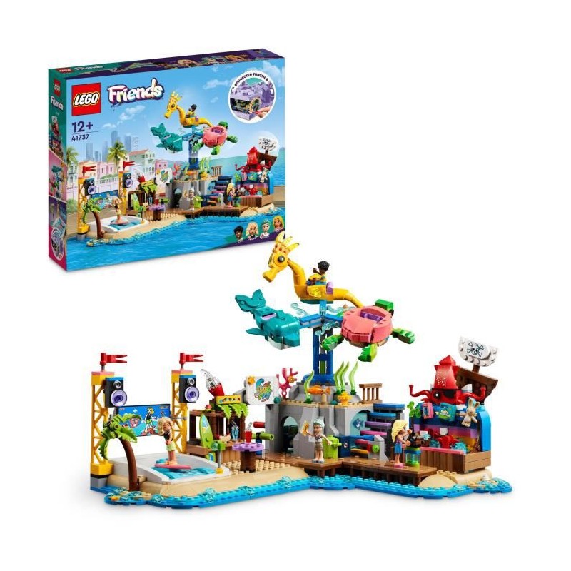 LEGO Friends 41737 Le Parc d'Attractions a la Plage, Jouet de Construction Avancée, Enfants 12 Ans