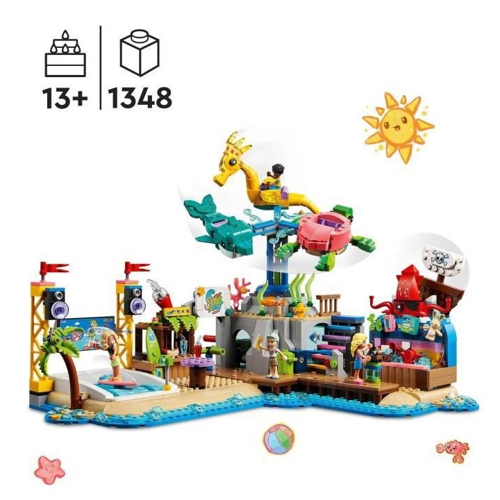 LEGO Friends 41737 Le Parc d'Attractions a la Plage, Jouet de Construc