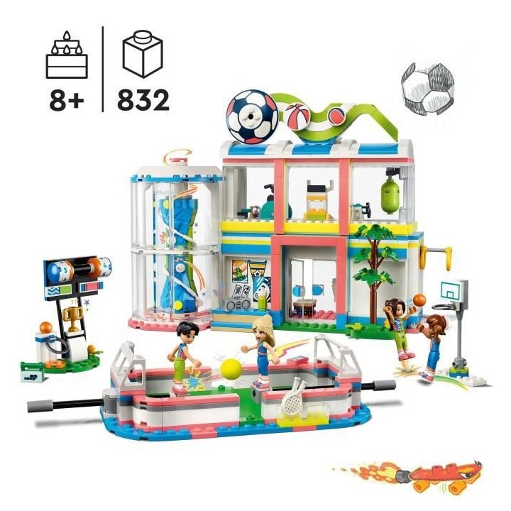 LEGO Friends 41744 Le Centre Sportif, Jouet avec Figurines et Jeux de
