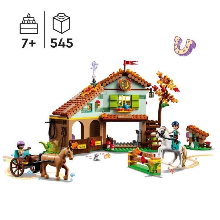 LEGO Friends 41745 L'Écurie d'Autumn, Jouet avec Chevaux, Carrosse, C