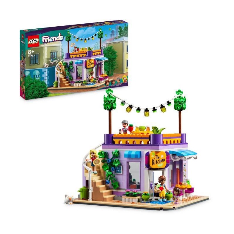 LEGO Friends 41747 La Cuisine Collective de Heartlake City, Jouet de Cuisine avec Figurine de Chat