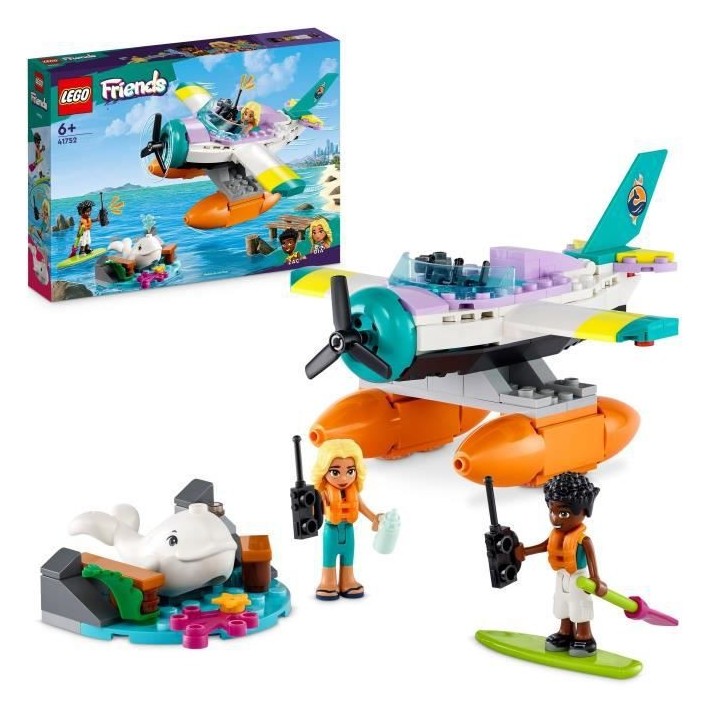 LEGO Friends 41752 L'Hydravion de Secours en Mer, Jouet Avion avec Fig