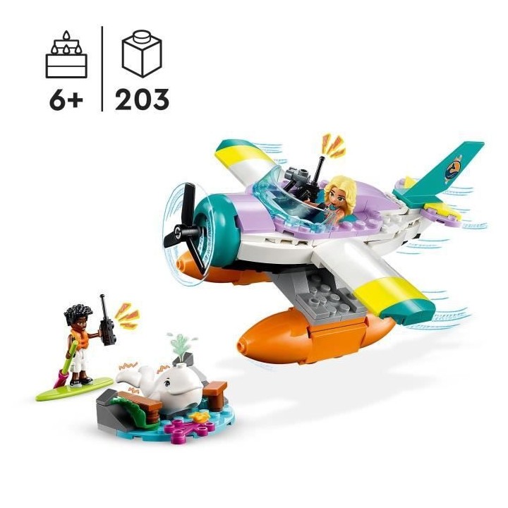 LEGO Friends 41752 L'Hydravion de Secours en Mer, Jouet Avion avec Fig