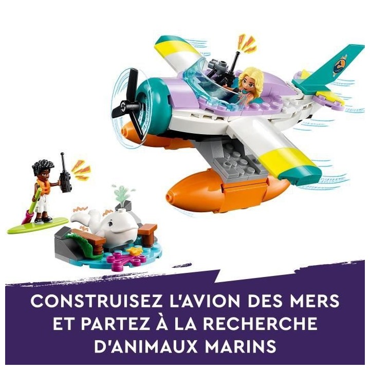 LEGO Friends 41752 L'Hydravion de Secours en Mer, Jouet Avion avec Fig