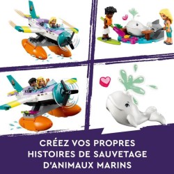 LEGO Friends 41752 L'Hydravion de Secours en Mer, Jouet Avion avec Figurine Baleine et Mini-Poupées