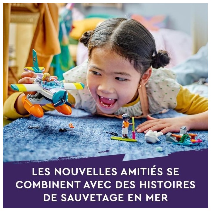 LEGO Friends 41752 L'Hydravion de Secours en Mer, Jouet Avion avec Fig