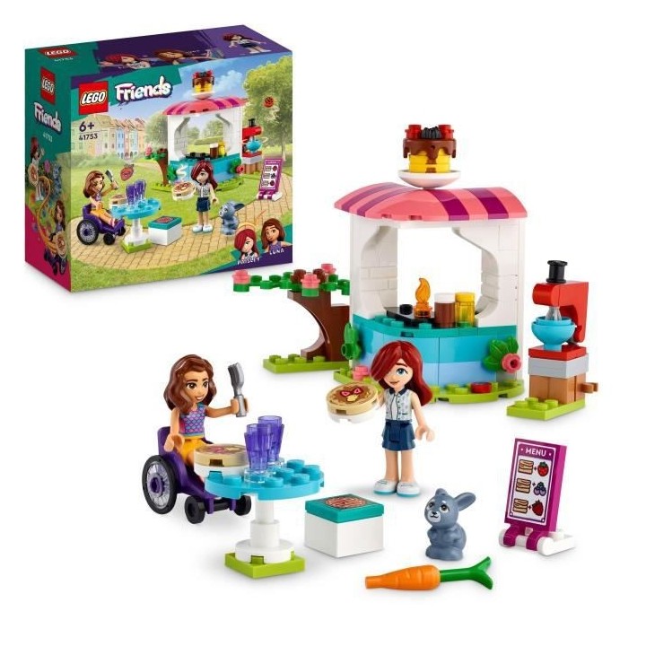 LEGO Friends 41753 La Creperie, Jouet Créatif avec Figurine de Lapin,