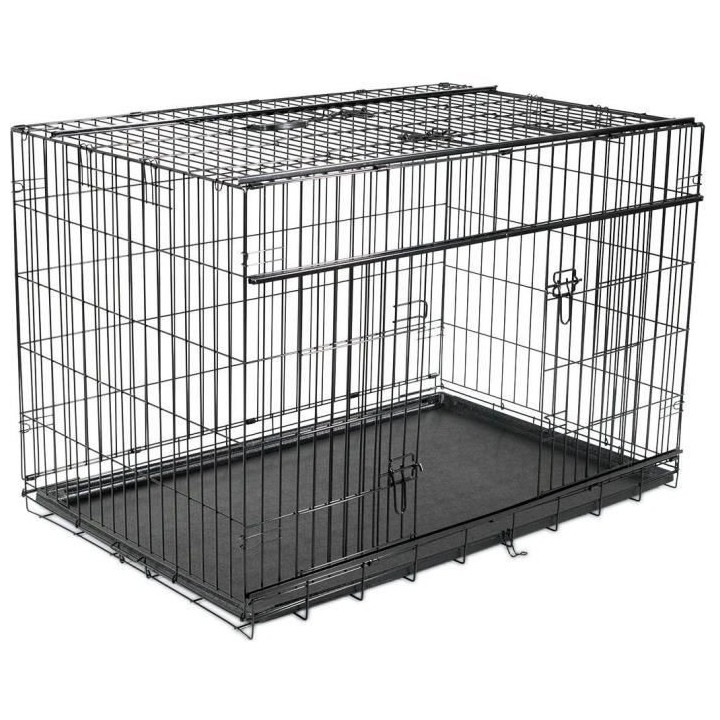 VADIGRAN Cage métallique pliable Premium - 122 x 76 x 84 cm - Noir -