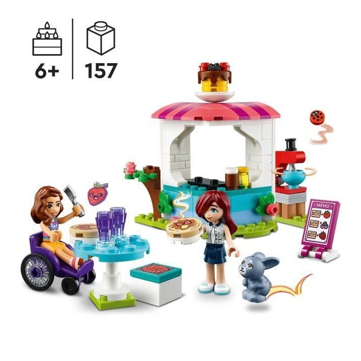 LEGO Friends 41753 La Creperie, Jouet Créatif avec Figurine de Lapin,