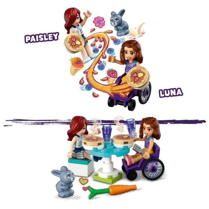 LEGO Friends 41753 La Creperie, Jouet Créatif avec Figurine de Lapin,
