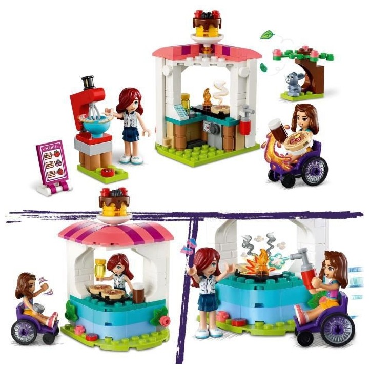 LEGO Friends 41753 La Creperie, Jouet Créatif avec Figurine de Lapin,