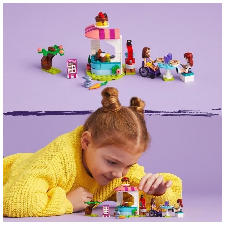 LEGO Friends 41753 La Creperie, Jouet Créatif avec Figurine de Lapin,