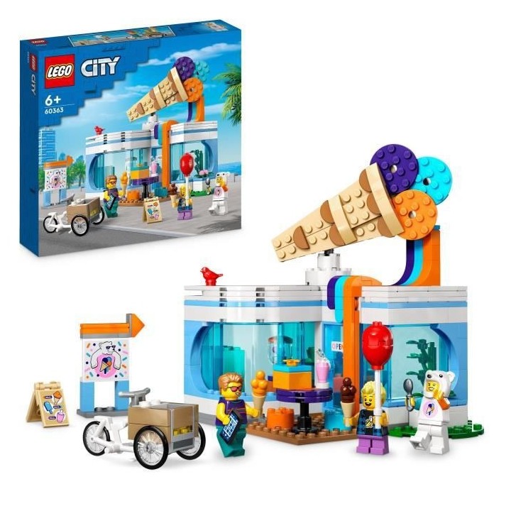 LEGO City 60363 La Boutique du Glacier, Jouet pour Enfants Des 6 Ans,