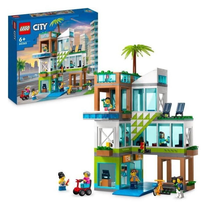 LEGO City 60365 L'Immeuble d'Habitation, Maquette Modulaire avec Chamb