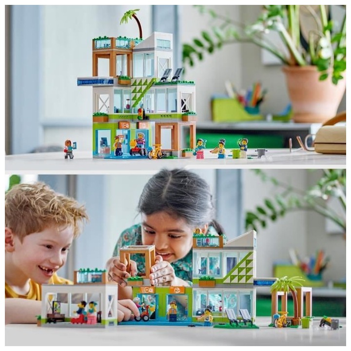 LEGO City 60365 L'Immeuble d'Habitation, Maquette Modulaire avec Chamb