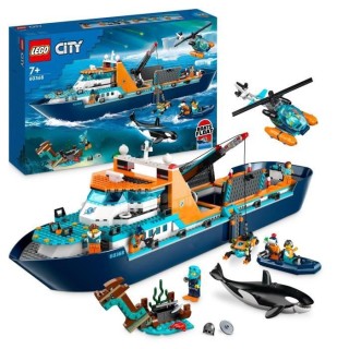 LEGO City 60368 Le Navire d'Exploration Arctique, Jouet de Grand Batea