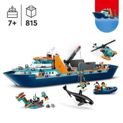 LEGO City 60368 Le Navire d'Exploration Arctique, Jouet de Grand Bateau Flottant, Cadeau Enfants