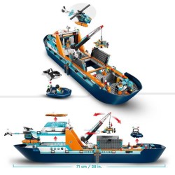 LEGO City 60368 Le Navire d'Exploration Arctique, Jouet de Grand Bateau Flottant, Cadeau Enfants