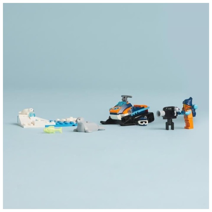 LEGO City 60376 La Motoneige d'Exploration Arctique, Jouet avec Figuri
