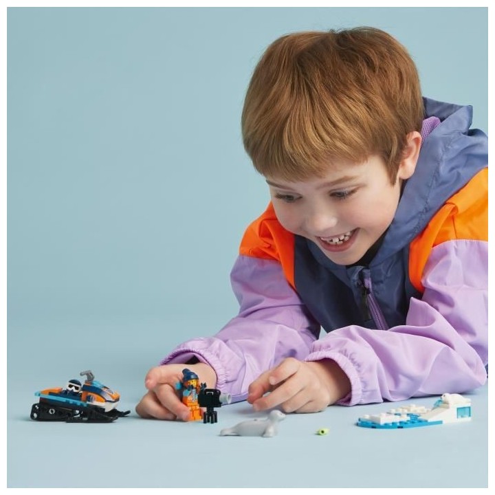 LEGO City 60376 La Motoneige d'Exploration Arctique, Jouet avec Figuri