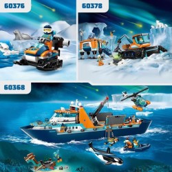 LEGO City 60376 La Motoneige d'Exploration Arctique, Jouet avec Figurines de Phoques, et Véhicules