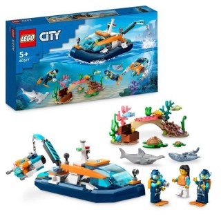 LEGO City 60377 Le Bateau d'Exploration Sous-Marine, Jouet avec Figuri