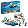 LEGO City 60377 Le Bateau d'Exploration Sous-Marine, Jouet avec Figurines Animaux Marins