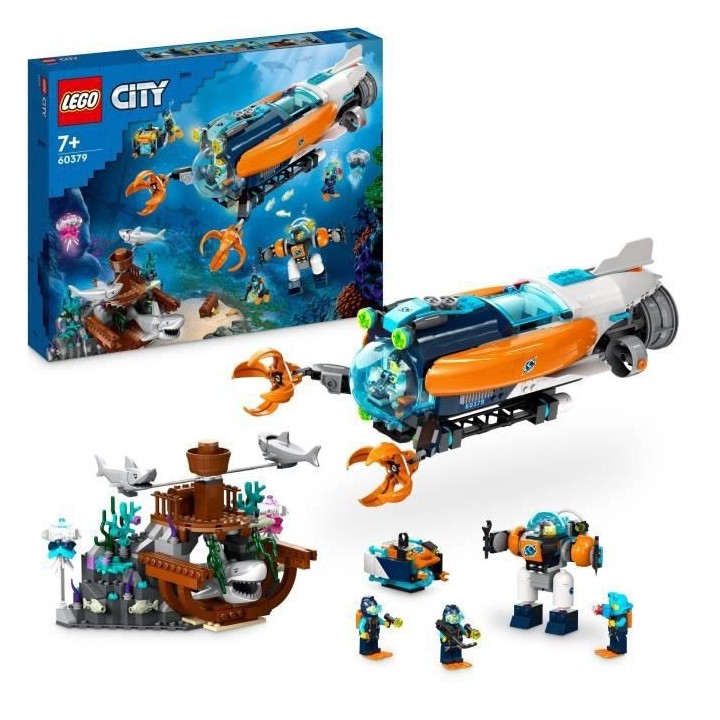 LEGO City 60379 Le Sous-Marin d'Exploration en Eaux Profondes, Jouet a